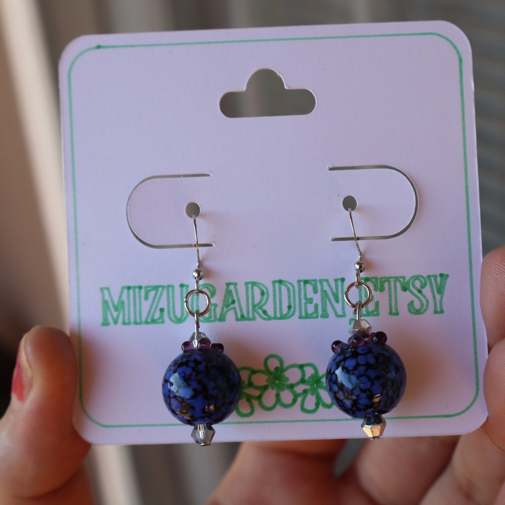 Mizu Garden Handmade Blueberry Earrings Fruit Lover Jewelry